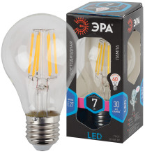 Лампы СВЕТОДИОДНЫЕ F-LED F-LED A60-7W-840-E27  ЭРА (филамент, груша, 7Вт, нейтр., Е27)