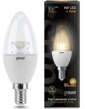 Лампа Gauss LED Candle Crystal Clear E14 4W 2700К 1/10/50