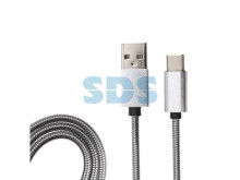 Шнур USB 3.1 type C (male)-USB 2.0 (male) в гибкой металлической оплетке 1 м REXANT