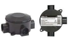 Распаячная коробка ОП D80х35мм, IP42, 3-х рожковая, черная, инд. штрихкод TDM 