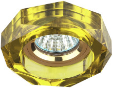 Светильник DK6 GD/YL  ЭРА декор стекло объемный многогранник MR16,12V/220V, 50W, GU5,3 хром/желт