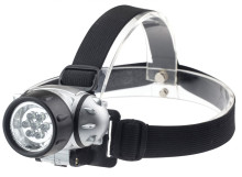 Фонарь светодиодный HL-03 налобный 4 режима 7хLED 3хААА  СЕРЕБРЯНО-ЧЕРНЫЙ IN HOME
