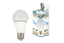 Лампа светодиодная НЛ-LED-A60-5 Вт-230 В-6500 К-Е27, (55х109 мм), Народная