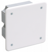 Коробка КМ41001 распаячная для тв.стен 92x92x45мм (с саморезами, с крышкой)