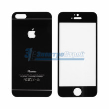 Защитное стекло двухстороннее для iPhone 5/5S/5C  черное