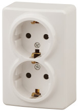11-2206-02  ЭРА Розетка 2х2P+E Schuko со шторками, 16A-250В, IP20, ОУ, Эра Эксперт, сл.кость