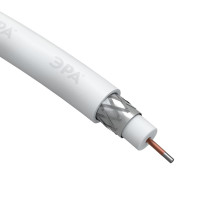 ЭРА Кабель коаксиальный RG-6U, 75 Ом, CCS/(оплётка Al 48%), PVC, цвет белый, бухта 20 м, SIMPLE