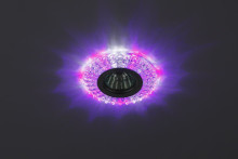 Светильник DK LD2 SL/WH+PU  ЭРА декор cо светодиодной подсветкой( белый+фиолетовый), прозрачный
