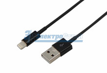 USB кабель для iPhone 5/6/7 моделей шнур 1М черный REXANT