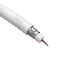 ЭРА Кабель коаксиальный 3С-2V, 75 Ом, CCS/(оплётка Al, 48%), PVC, цвет белый, бухта 100 м, SIMPLE