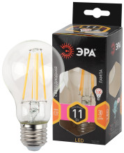 Лампочка светодиодная ЭРА F-LED A60-11W-827-E27 Е27 11Вт филамент груша теплый белый свет