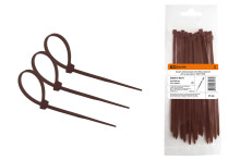 Хомут нейлоновый 2.5х100мм (венге) (25 штук) серия 