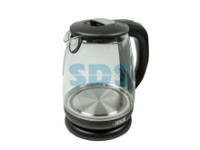 Чайник электрический стекло/пластик 1,7 литра, 2200 Вт/220В  (DX-1258B)  DUX