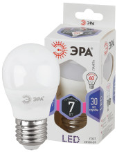 Лампочка светодиодная ЭРА STD LED P45-7W-860-E27 E27 7Вт шар холодный дневной свет