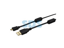 Шнур  micro USB (male) - USB-A (male)  1.8M  черный  GOLD  с ферритами  REXANT