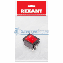 Выключатель клавишный 250V 15А (6с) ON-ON красный  с подсветкой (RWB-506, SC-767)  REXANT Индивидуал