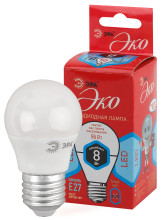 Лампа светодиодная Эра ECO LED P45-8W-840-E27 (диод, шар, 8Вт, нейтр, E27)