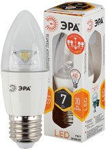 Лампа светодиодная Эра LED B35-7W-827-E27-Clear (диод,свеча,7Вт, тепл,E27)