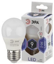 Лампочка светодиодная ЭРА STD LED P45-9W-860-E27 E27 9Вт шар холодный дневной свет