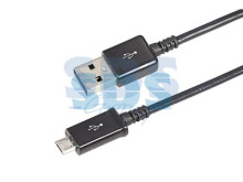 USB кабель microUSB длинный штекер 1М черный