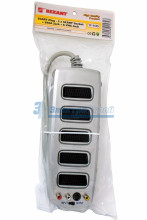 Адаптер SCART Plug - 5 x SCART socket + 3RCA jack + S-VHS jack W/switch  REXANT