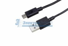 USB кабель с 2-х сторонними разъемами microUSB и USB 1М черный