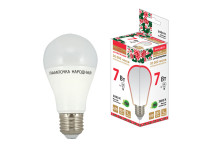 Лампа светодиодная НЛ-LED-A60-7 Вт-230 В-3000 К-Е27, (58х109 мм), Народная