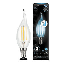 Лампа Gauss LED Filament Candle tailed E14 7W 4100K step dimmable 1/10/50