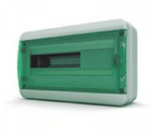 Бокс навесной  18 модулей, IP65, цвет дверки прозрачный зеленый, комплектация 1 (Текфор)(BNZ 65-18-