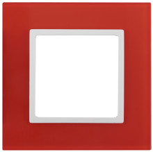 14-5101-23  ЭРА Рамка на 1 пост, стекло, Эра Elegance, красный+бел