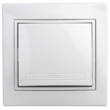 1А-101-01  Intro Выключатель, 10А-250В, СУ, Al+Cu, Plano, белый