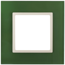 14-5101-27  ЭРА Рамка на 1 пост, стекло, Эра Elegance, зелёный+сл.кость