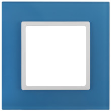 14-5101-28  ЭРА Рамка на 1 пост, стекло, Эра Elegance, голубой+бел