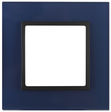14-5101-29  ЭРА Рамка на 1 пост, стекло, Эра Elegance, синий+антр