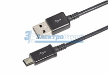 USB кабель mini USB длинный штекер 1М черный