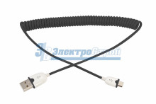 USB кабель универсальный microUSB шнур витой 1,5М черный REXANT