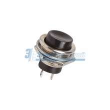 Выключатель-кнопка  металл 220V 2А (2с) (ON)-OFF Ø16.2  черная 36-3350-01 (БЛИСТЕР) 1шт