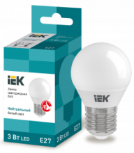 Лампа светодиодная ECO G45 шар 3Вт 230В 4000К E27 IEK