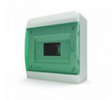 Бокс навесной  8 модулей, IP40, цвет дверки прозрачный зеленый, комплектация 3 (Текфор)(BNZ 40-08-3)