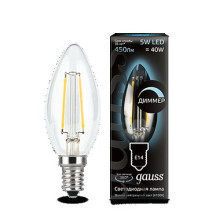Лампа Gauss LED Filament Candle E14 5W 4100К 1/10/50