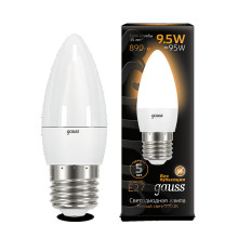 Лампа Gauss LED Candle E27 9.5W 3000К 1/10/50
