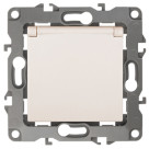 12-2103-02  ЭРА Розетка 2P+E Schuko со шторками с крышкой, 16A-250В, IP20, Эра12, слоновая кость