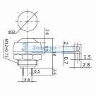 Выключатель-кнопка  250V 1А (2с) (ON)-OFF  Б/Фикс  синяя  Micro  REXANT