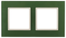 14-5102-27  ЭРА Рамка на 2 поста, стекло, Эра Elegance, зелёный+сл.кость
