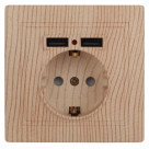 1-410-11  Intro Розетка+USB, IP20, СУ,Plano, сосна