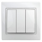 1-106-01  Intro Выключатель тройной, 10А-250В, IP20, СУ, Plano, белый