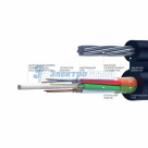 Кабель волоконно-оптический 9/125 одномодовый, 12 волокон, подвесной, с вынесенным тросом, модульная