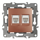 12-3108-14  ЭРА Розетка информационная двойная 2XRJ45, IP20, Эра12, медь