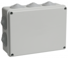 Коробка КМ41244 распаячная для о/п 190х140х70мм IP55 (RAL7035, 10 гермовводов)