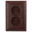 4-204-10  Intro Розетка 2х2P, 16А-250В, СУ, Solo, венге